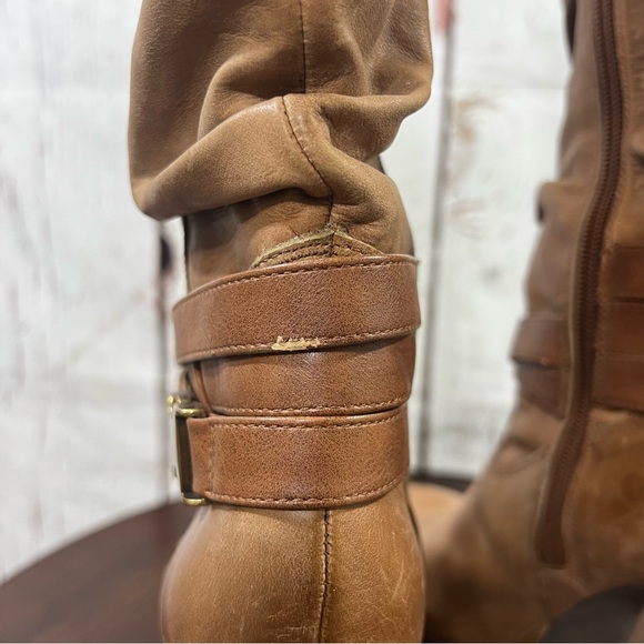 JESSICA SIMPSON faux leather Women's Tall Brown Platform Heeled Slouch Boots 7.5 - Picture 5 of 16